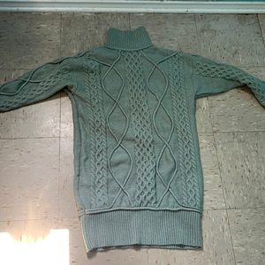 Bulky knit turtle neck dress.